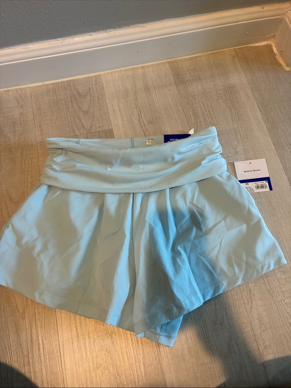 JoyLab Light Blue Fold-Over Waist Skort